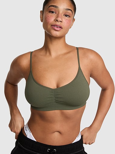 PINK - AnyWear Ruched Plunge Bra, image 1