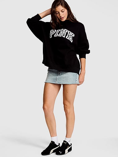 PINK - Campus Fleece™ Oversized Mock-Neck Sweatshirt, image 1