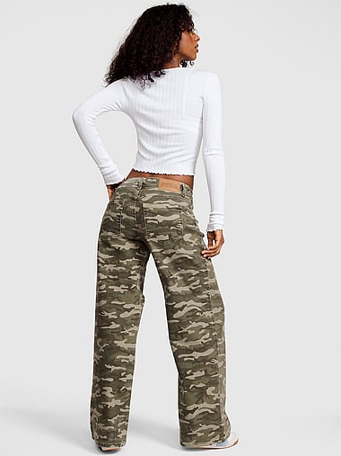 PINK - Denim by PINK Mid-Rise Baggy Wide-Leg Jeans, image 2
