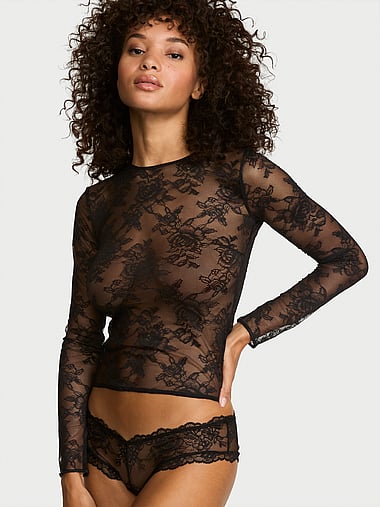 Футболка, длинный рукав, кружево — Victoria's Secret