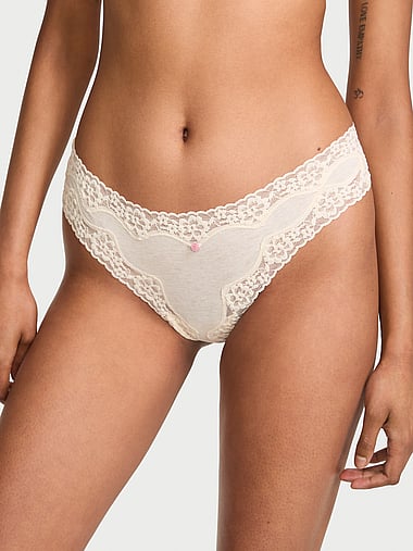 Трусы-стринги, хлопок, кружево — Victoria's Secret