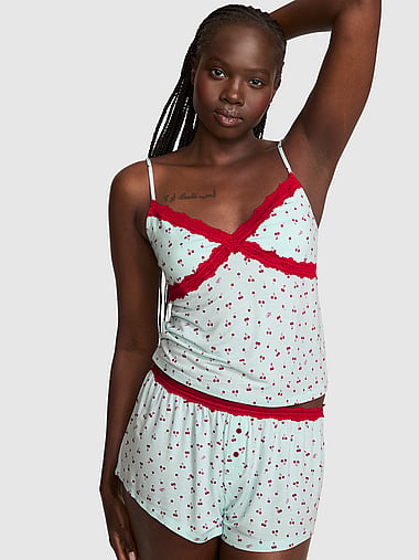 PINK - 24/7 Lounge Modal Lace-Trim Cami, image 1