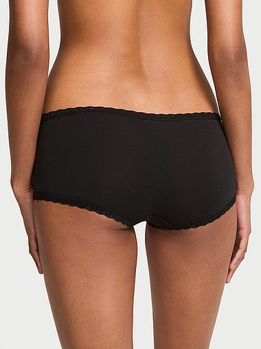 Lace Trim - Cotton Lace-Trim Boyshort Panty, image 2