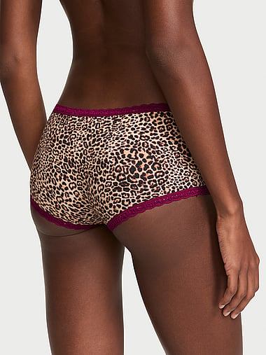 Lace Trim - Cotton Lace-Trim Boyshort Panty, image 2