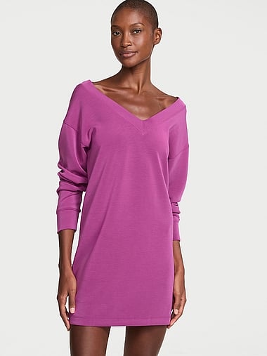 Victoria's Secret - Featherweight Knit V-Neck Long-Sleeve Dress, image 1
