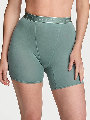 Трусы-боксеры, высокая посадка, с логотипом, хлопок — Victoria's Secret