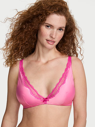 Victoria's Secret - Tease Satin Lace-Trim Wireless Plunge Bra, image 1