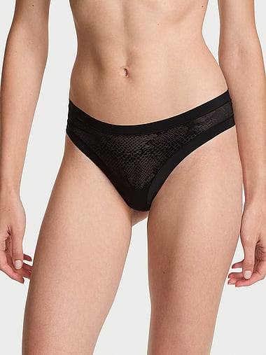 No-Show - No-Show Snake Mesh Thong Panty, image 1