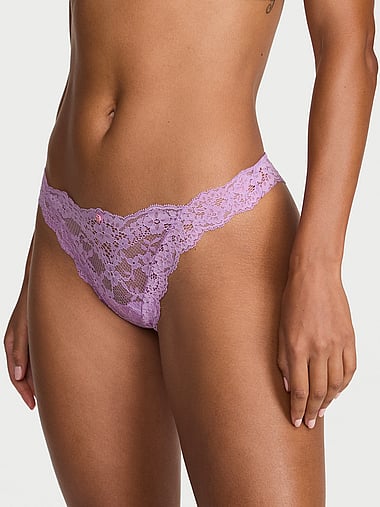 Трусы-стринги, оборки, сетка, с бантом — Victoria's Secret
