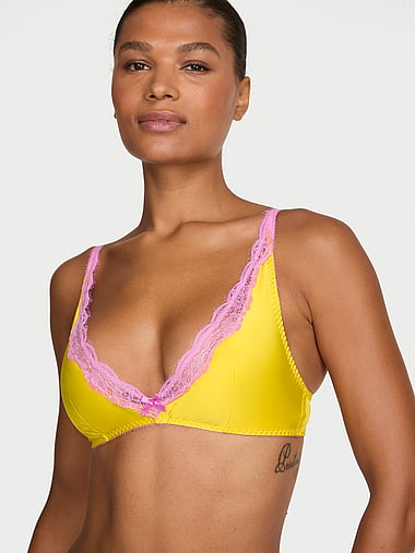 Victoria's Secret - Tease Satin Lace-Trim Wireless Plunge Bra, image 1