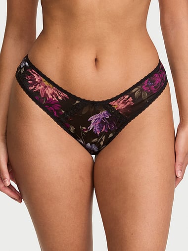 Dream Angels - Sheer Shimmer Lace-Trim Brazilian Panty, image 1