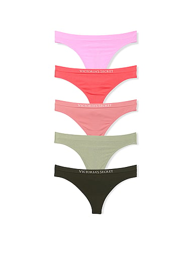 Трусы-стринги, без швов, в полоску, 5 шт. — Victoria's Secret