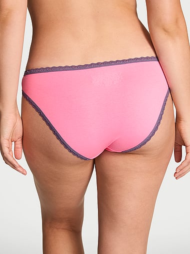 Lace Trim - Cotton Lace-Waist Bikini Panty, image 2