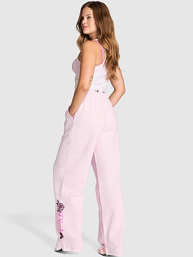 PINK - Campus Fleece™ Wide-Leg Split-Hem Sweatpants, image 2