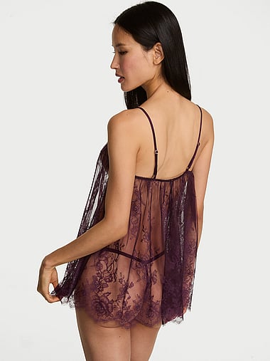 Very Sexy - Rose Lace Straight-Neck Babydoll Set, image 2