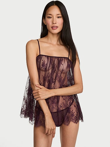 Very Sexy - Rose Lace Straight-Neck Babydoll Set, image 1