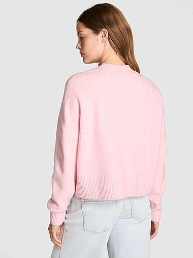 PINK - Comfy Girl Cropped V-Neck Cardigan, image 2
