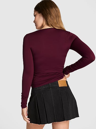PINK - PINK Base Stretch™ Boat-Neck Long-Sleeve Tee, image 2