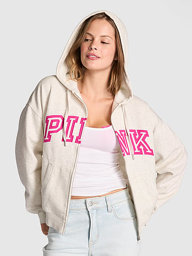 PINK - Campus Fleece™ Full-Zip Hoodie, image 1