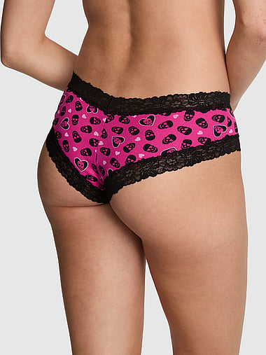 PINK - PINK Wink™ Lace-Trim Cotton Cheeky Panty, image 2