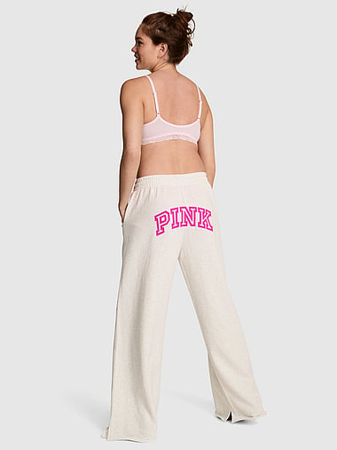 PINK - Campus Fleece™ Wide-Leg Split-Hem Sweatpants, image 1