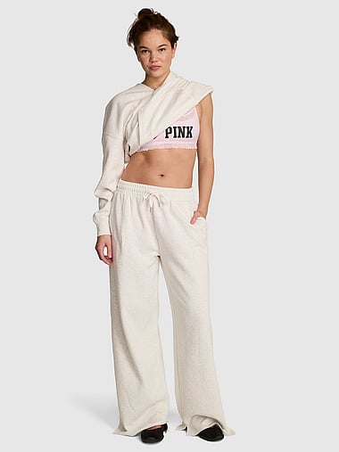 PINK - Campus Fleece™ Wide-Leg Split-Hem Sweatpants, image 2