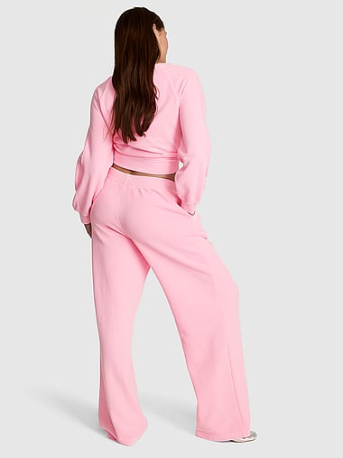 PINK - Wondersoft Waﬄe-Knit Wide-Leg Pants, image 2