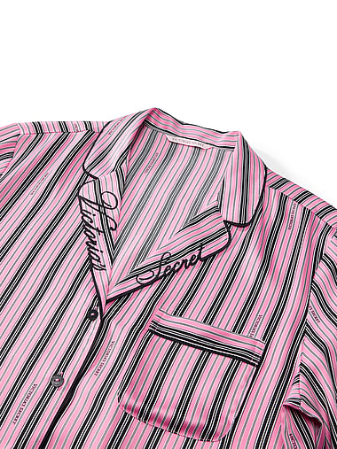 Signature Satin Long Pajama Set, image 2