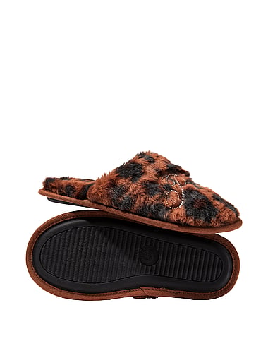 PINK - Faux-Fur Closed-Toe Slippers