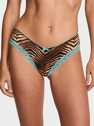 Victoria's Secret - Tease Satin Lace-Trim Cheeky Panty, image 1