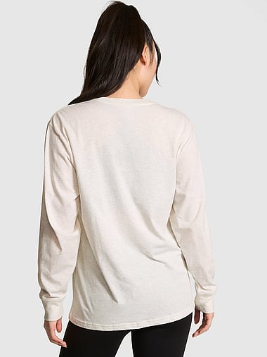 PINK - Campus Cotton™ Long-Sleeve Tee, image 2