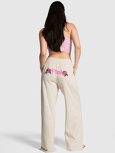 PINK - Campus Fleece™ Wide-Leg Split-Hem Sweatpants, image 1