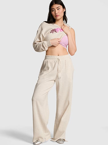PINK - Campus Fleece™ Wide-Leg Split-Hem Sweatpants, image 2