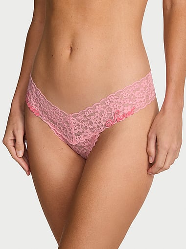 The Lacie - Lace Embroidery Thong Panty, image 1