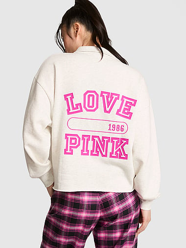 PINK - Campus Fleece™ Quarter-Zip Straight-Cut Sweatshirt, image 1