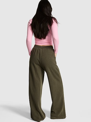 PINK - Wondersoft Waﬄe-Knit Wide-Leg Pants, image 2