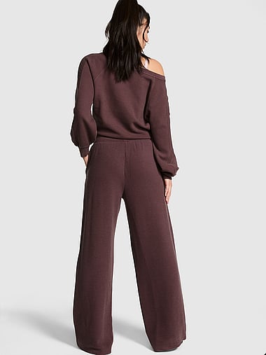PINK - Wondersoft Waﬄe-Knit Wide-Leg Pants, image 2