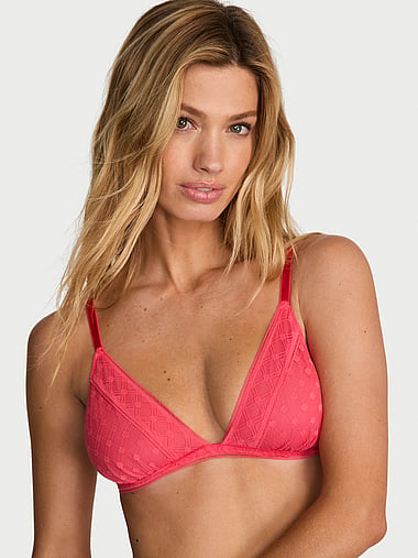 The Lacie - Dot Geo Lace Unlined Triangle Bralette, image 1