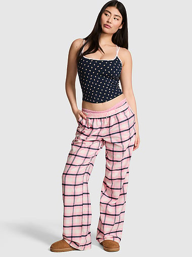 PINK - 100% Cotton Favorite Flannel Pajama Pants, image 1