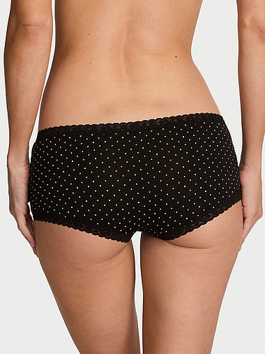 Lace Trim - Cotton Lace-Trim Boyshort Panty, image 2