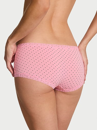 Lace Trim - Cotton Lace-Trim Boyshort Panty, image 2