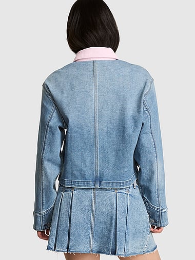 PINK - Denim by PINK Cropped Denim Jacket, image 2