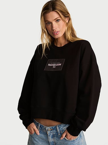 Angel Essentials - VSFS '26 Iconic Fleece Crop Crewneck Sweatshirt, image 2