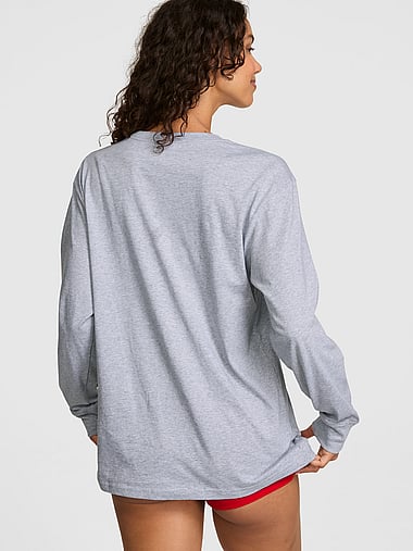 PINK - Campus Cotton™ Long-Sleeve Tee, image 2