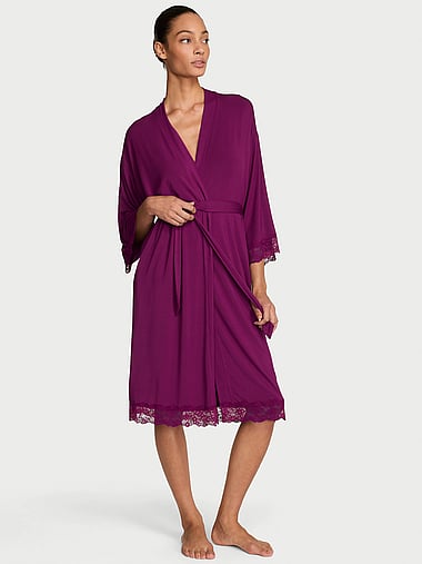 Victoria's Secret - SoSoft™ Modal Lace-Trim Robe, image 1