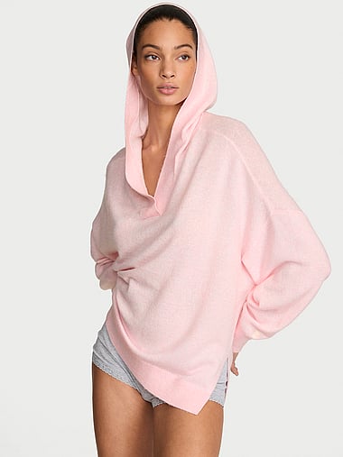 Victoria's Secret - Luxe Knit V-Neck Hoodie Sweater, image 1