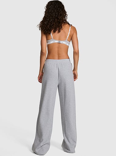 PINK - Wondersoft Waﬄe-Knit Wide-Leg Pants, image 2