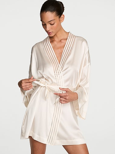 Very Sexy - Silk Sheer Stripe Short Robe, image 1