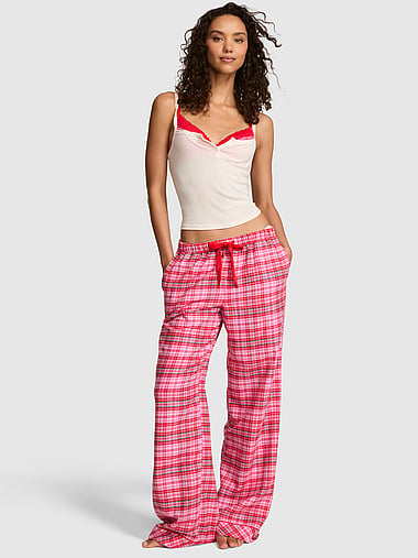 PINK - Cotton Favorite Flannel Pajama Pants, image 1