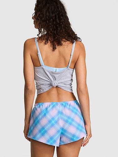 PINK - Favorite Flannel Flirty Pajama Shorts in Flannel , image 2
